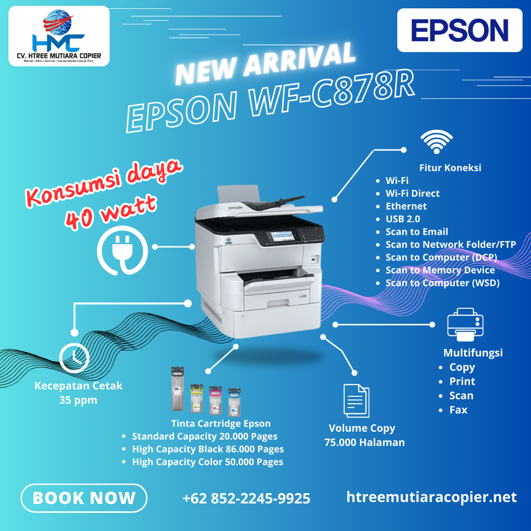 Mesin Fotocopy Multifungsi Hemat Energi : Epson WF-C878R