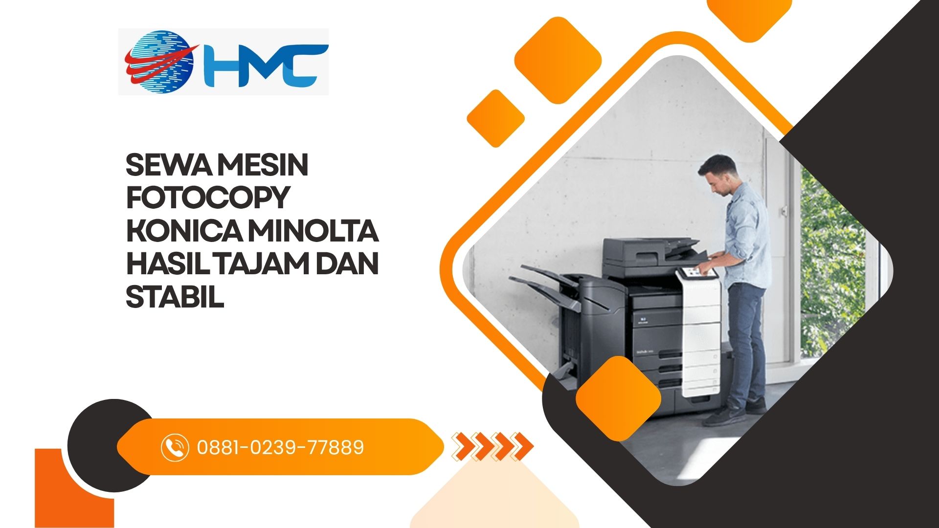 Sewa mesin fotocopy Konica Minolta hasil tajam dan stabil